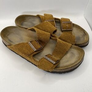 Birkenstock Unixes Old School Camell Suede Sandals Size 38 W7 compared to others